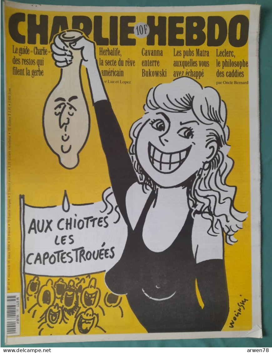 CHARLIE HEBDO 1994 N° 90 AUX CHIOTTES LES CAPOTES TROUEES - Humour