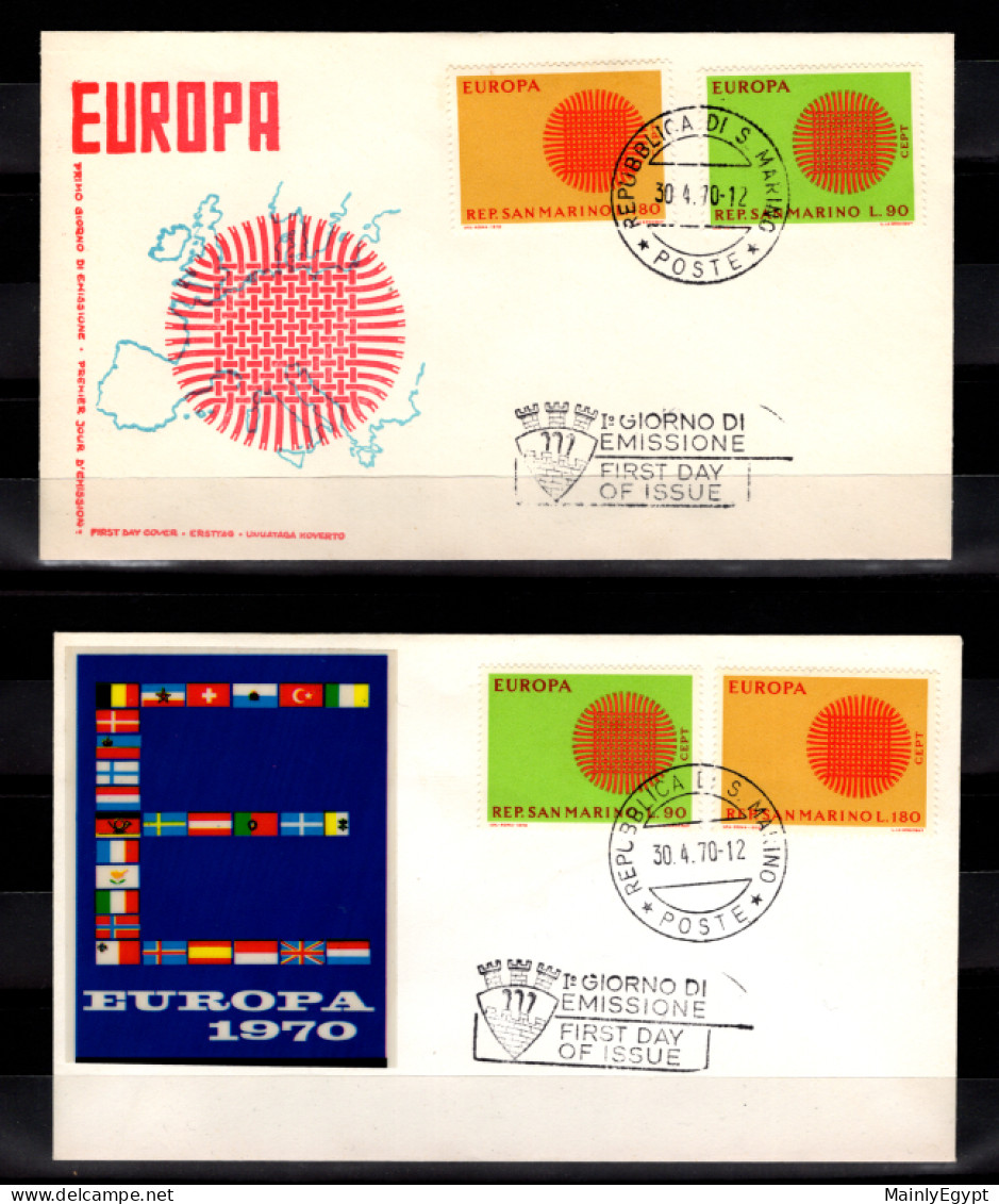 SAN MARINO - 1970 2 XFDC - Mi.955-6 Europe, CEPT  (BB036) - Cartas & Documentos