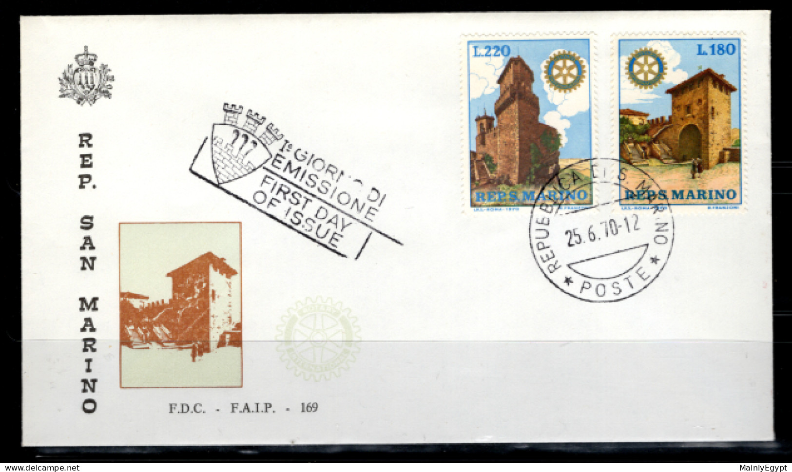 SAN MARINO - 1970 FDC - Mi.957-8, Rotary, St Francis (BB038) - Covers & Documents