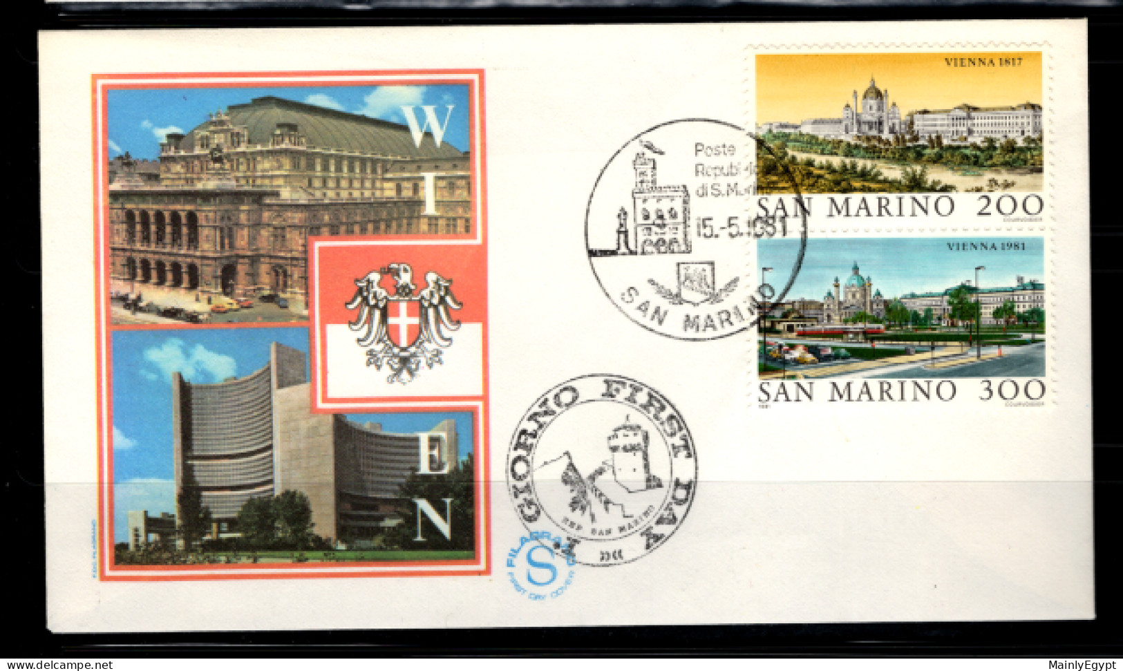 SAN MARINO - 1981 FDC - Mi.1227-8, World Capitals, Vienna (BB039) - Briefe U. Dokumente