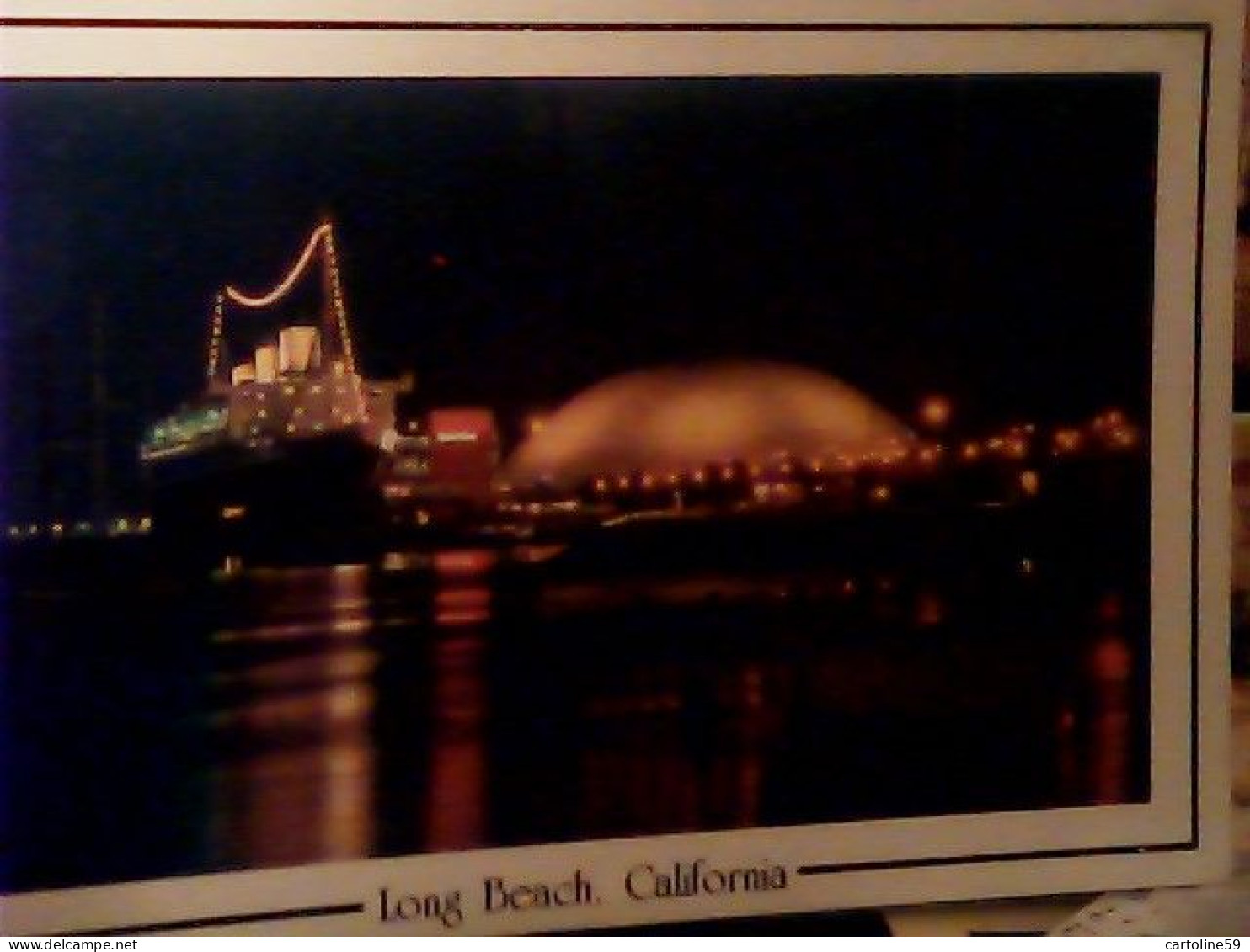 LONG BEACH CALIFORNIA USA BARCO BOAT SHIP.NAVE  CRUISER BY NIGHT VB1990  JL734 - Long Beach