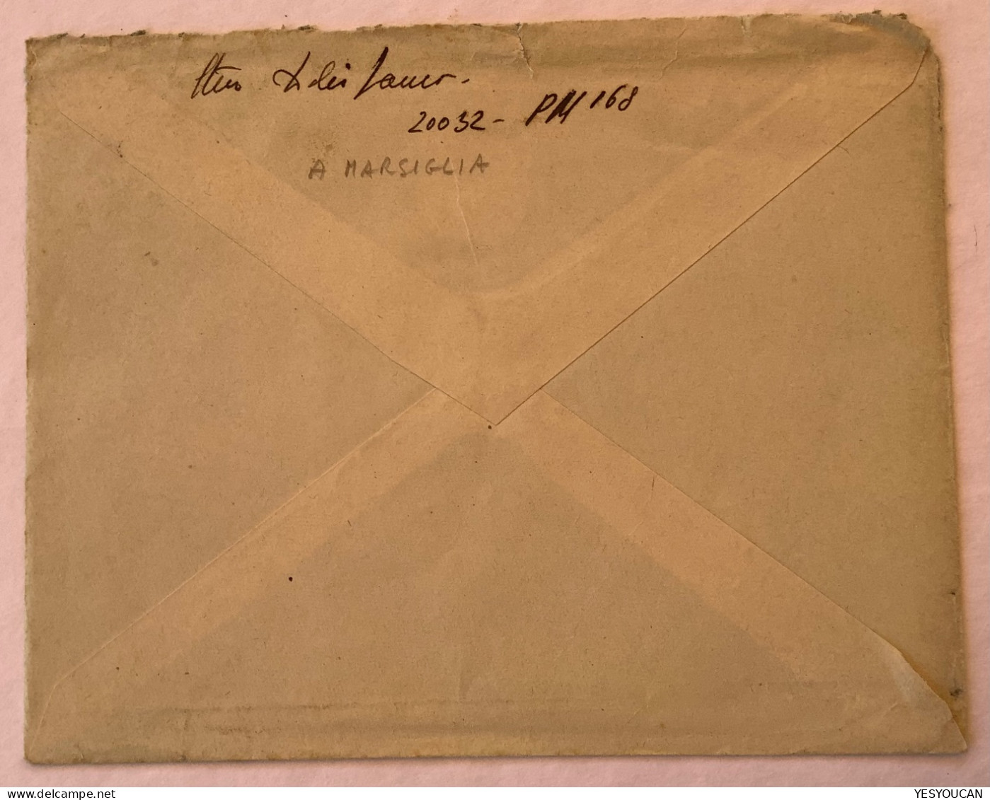 TUNIS TUNISIE 1943: Afrikakorps FELDPOST Italiener POSTA MILITARE 168 Marseille Brief>Italia (lettre Lettera 1939-1945 - Besetzungen 1938-45