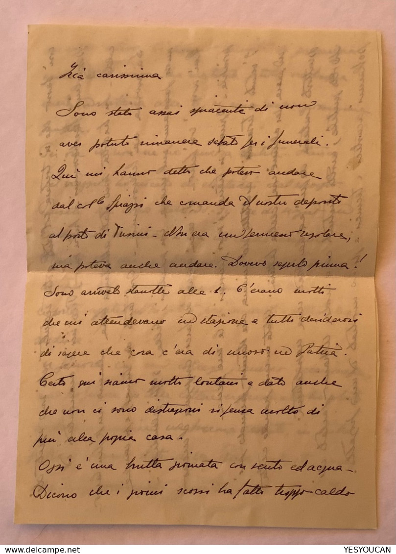 TUNIS TUNISIE 1943: Afrikakorps FELDPOST Italiener POSTA MILITARE 168 Marseille Brief>Italia (lettre Lettera 1939-1945 - Occupation 1938-45