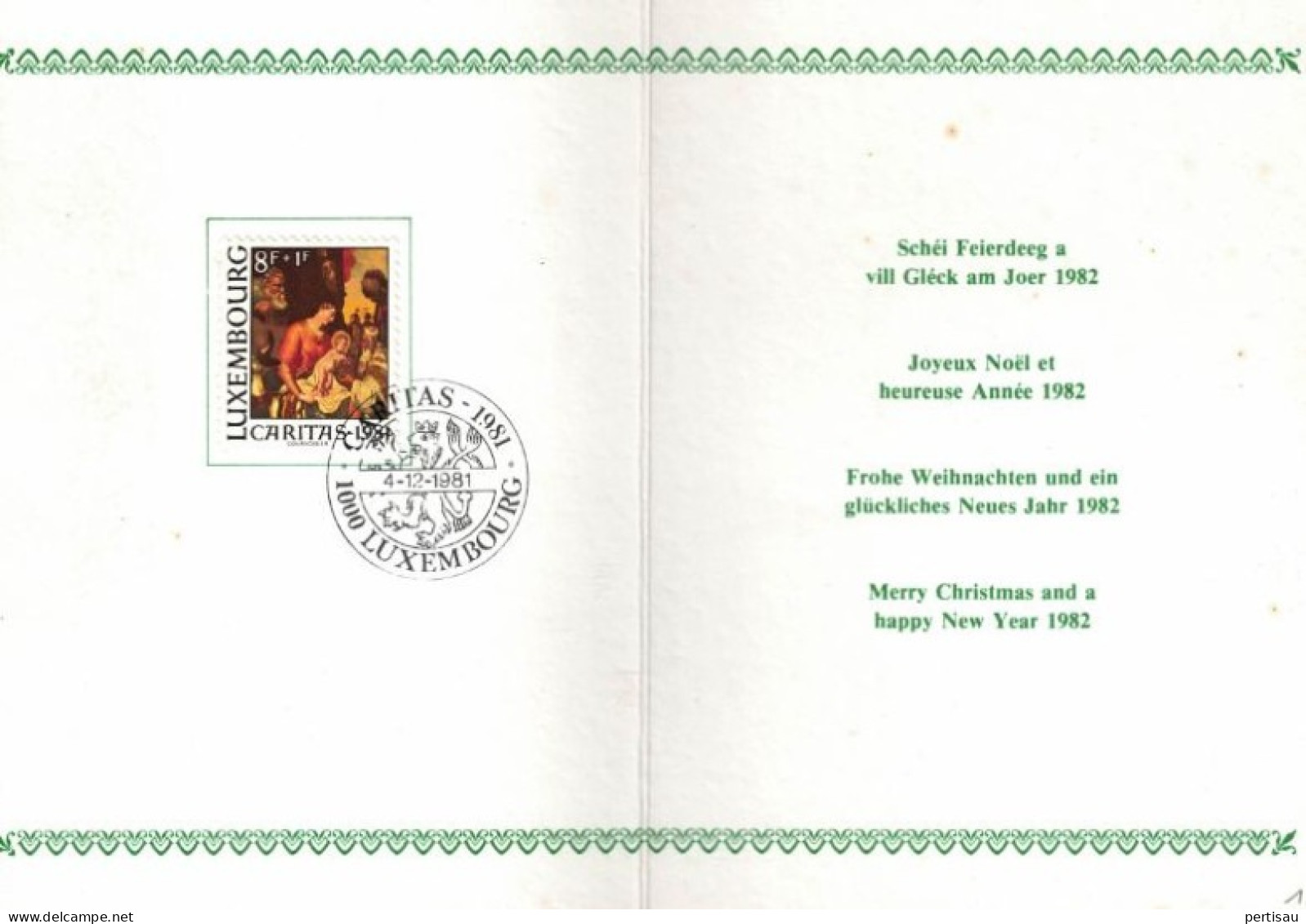 Carte  Joyeux Noel Et Heureuse Annee 1982 Met Speciale Afstempeling 1981 - Commemoration Cards