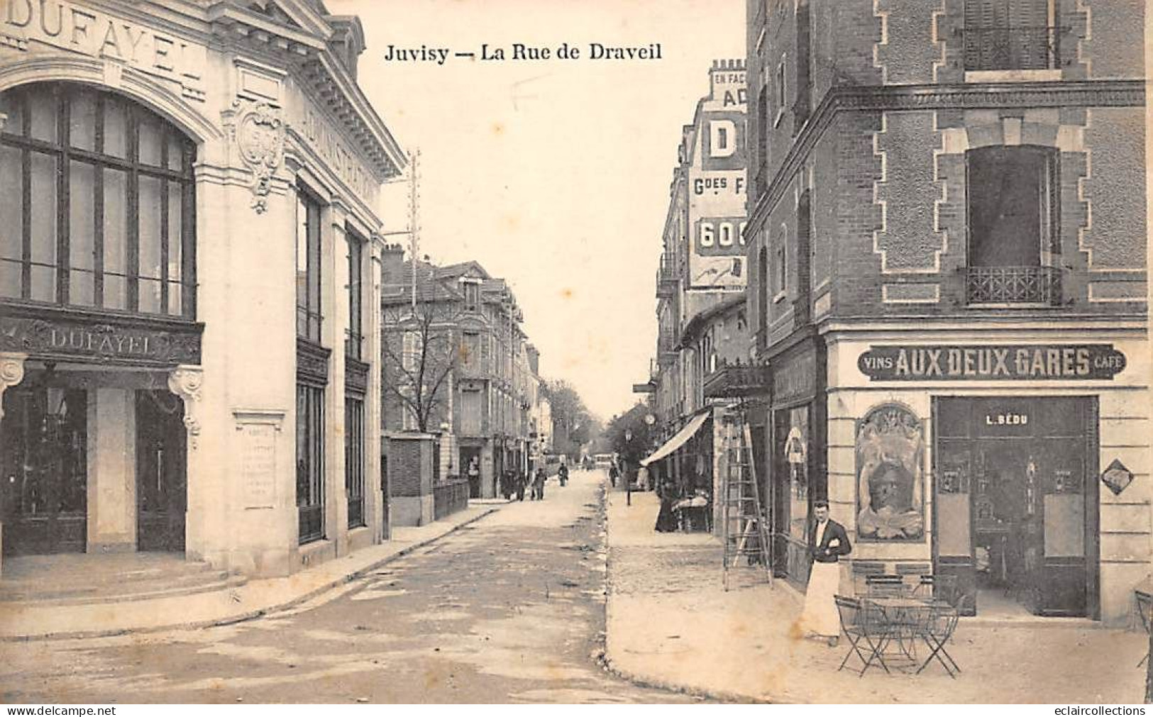 Juvisy Sur Orge            91         La Rue De Draveil  . Bar   " Aux Deux Gares"        (voir Scan) - Juvisy-sur-Orge