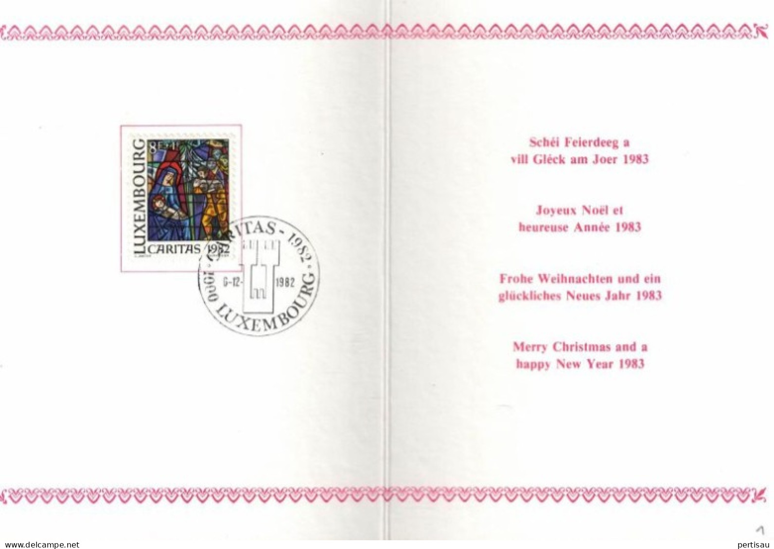 Carte  Joyeux Noel Et Heureuse Annee 1983 Met Speciale Afstempeling 1982 - Cartes Commémoratives