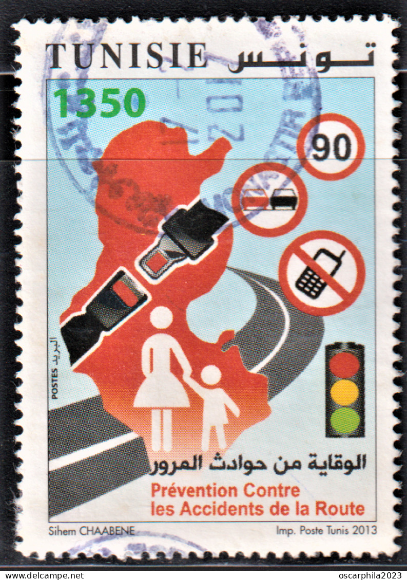 2013- Tunisie - Y & T 1726- Prévention Contre Les Accidents De La Route  -  1V Obli. - Accidents & Sécurité Routière