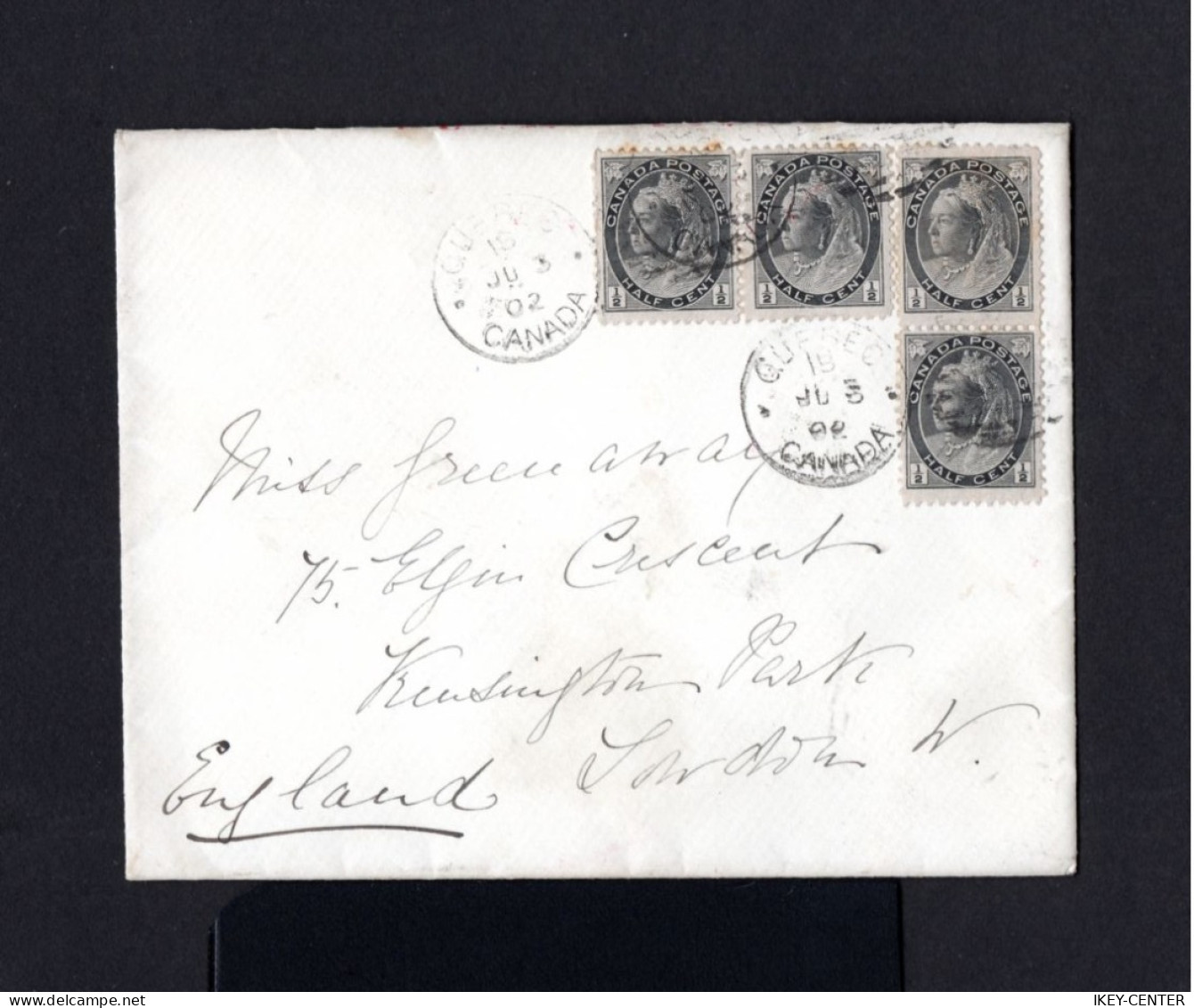 K22-CANADA-OLD COVER QUEBEC To LONDON (england) 1902.Enveloppe British CANADA - Cartas & Documentos