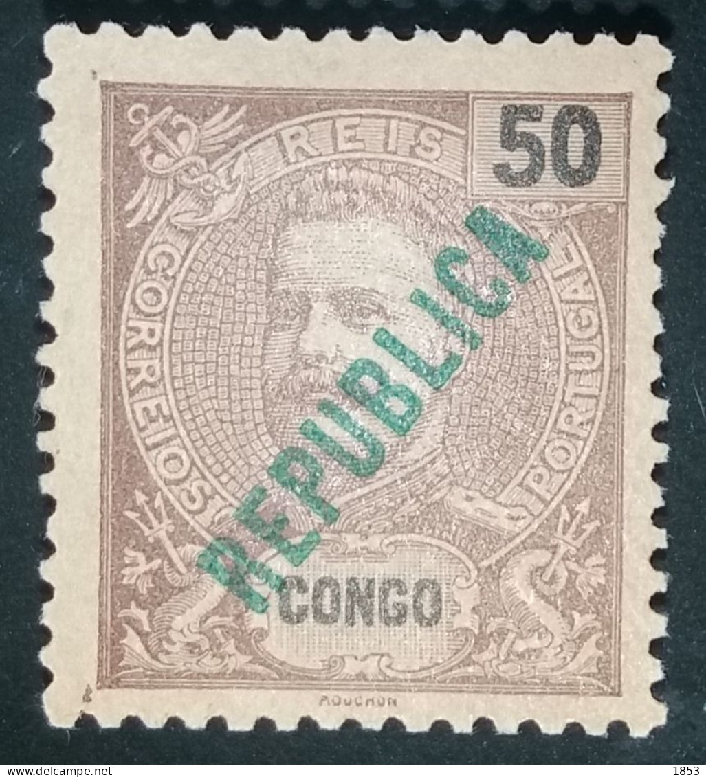 CONGO - 1914 - D.CARLOS I, COM SOBRECARGA "REPUBLICA" - CE115 - Portuguese Congo