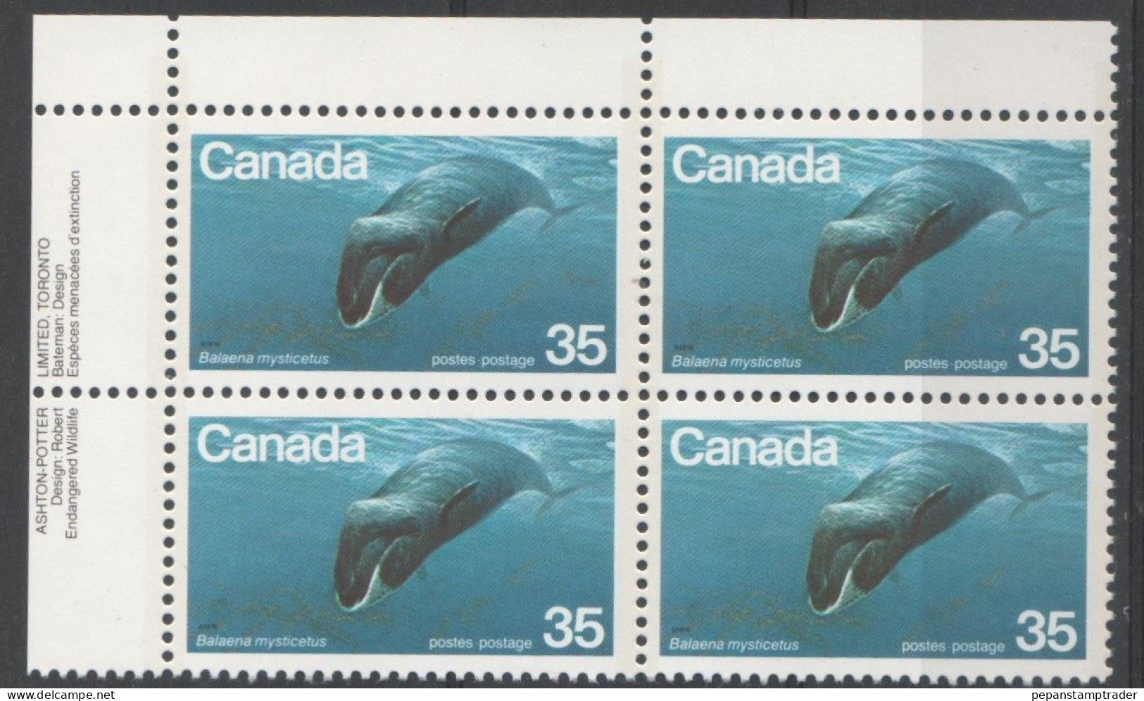 Canada - #814 - MNH PB  Of 4 - Plattennummern & Inschriften