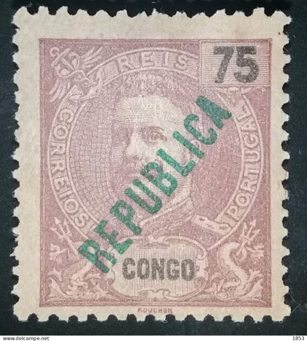 CONGO - 1914 - D.CARLOS I, COM SOBRECARGA "REPUBLICA" - CE116 - Portuguese Congo