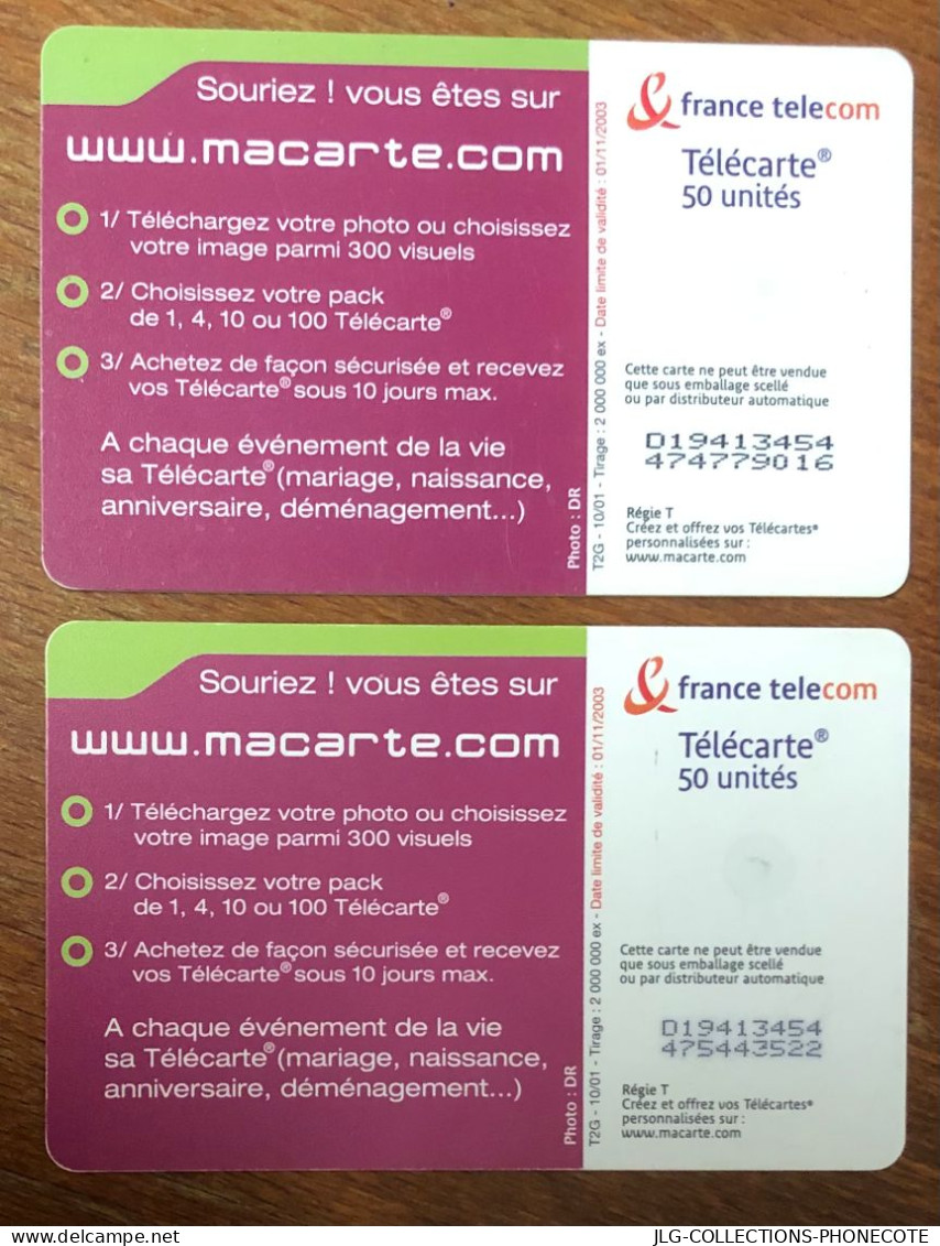 MACARTE.COM TELECARTE REF PHONECOTE F1179B & 1179Ba  N° "GRAS & MAIGRE" TELEFONKARTE SCHEDA TARJETA PHONECARD PREPAID - 2001