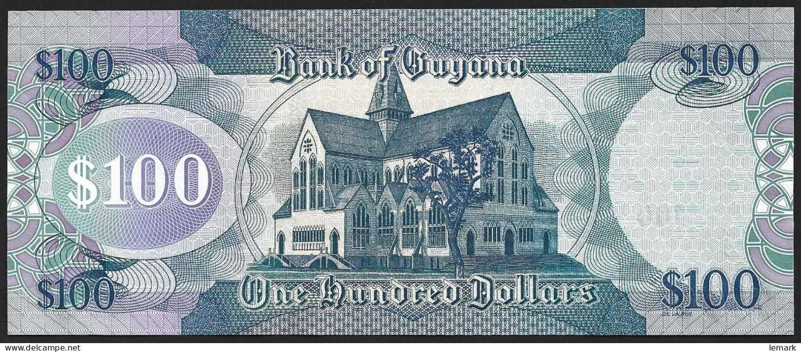 Guyana 100 Dollar 2022 P36e UNC - Guyana