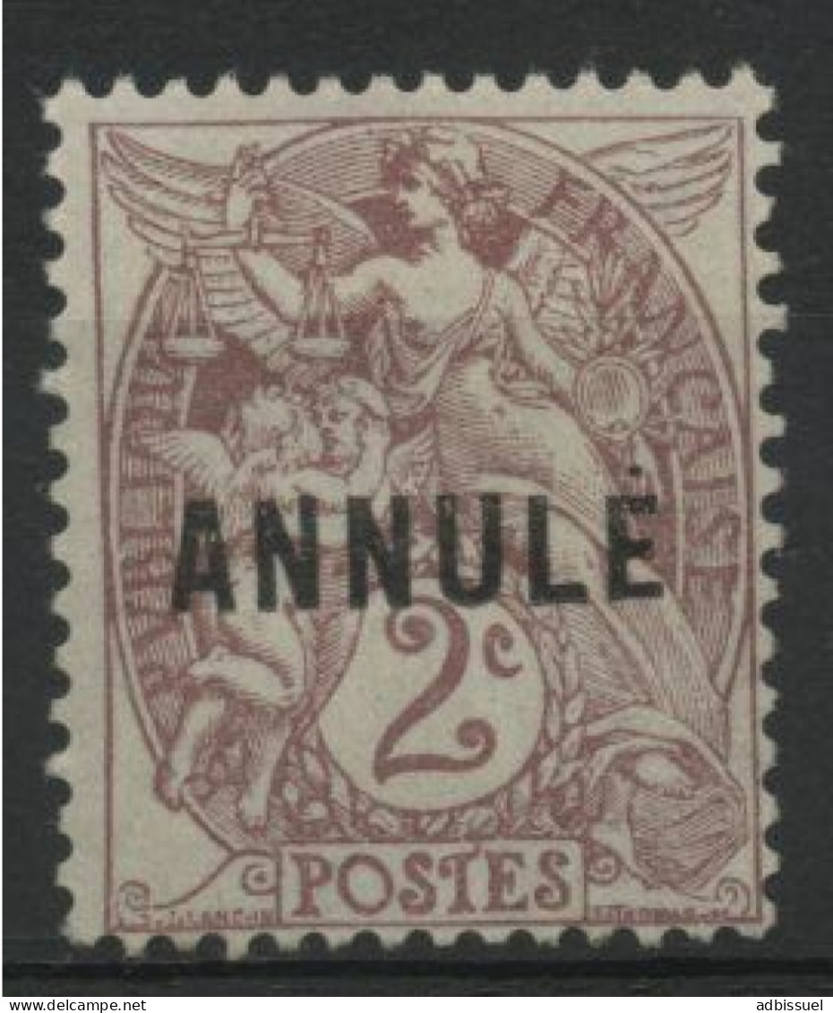 N° 1089 C1 Neuf * (MH) COTE 22 € Surchargé "ANNULE" 2ct Brun-lilas Type Blanc - 1900-29 Blanc