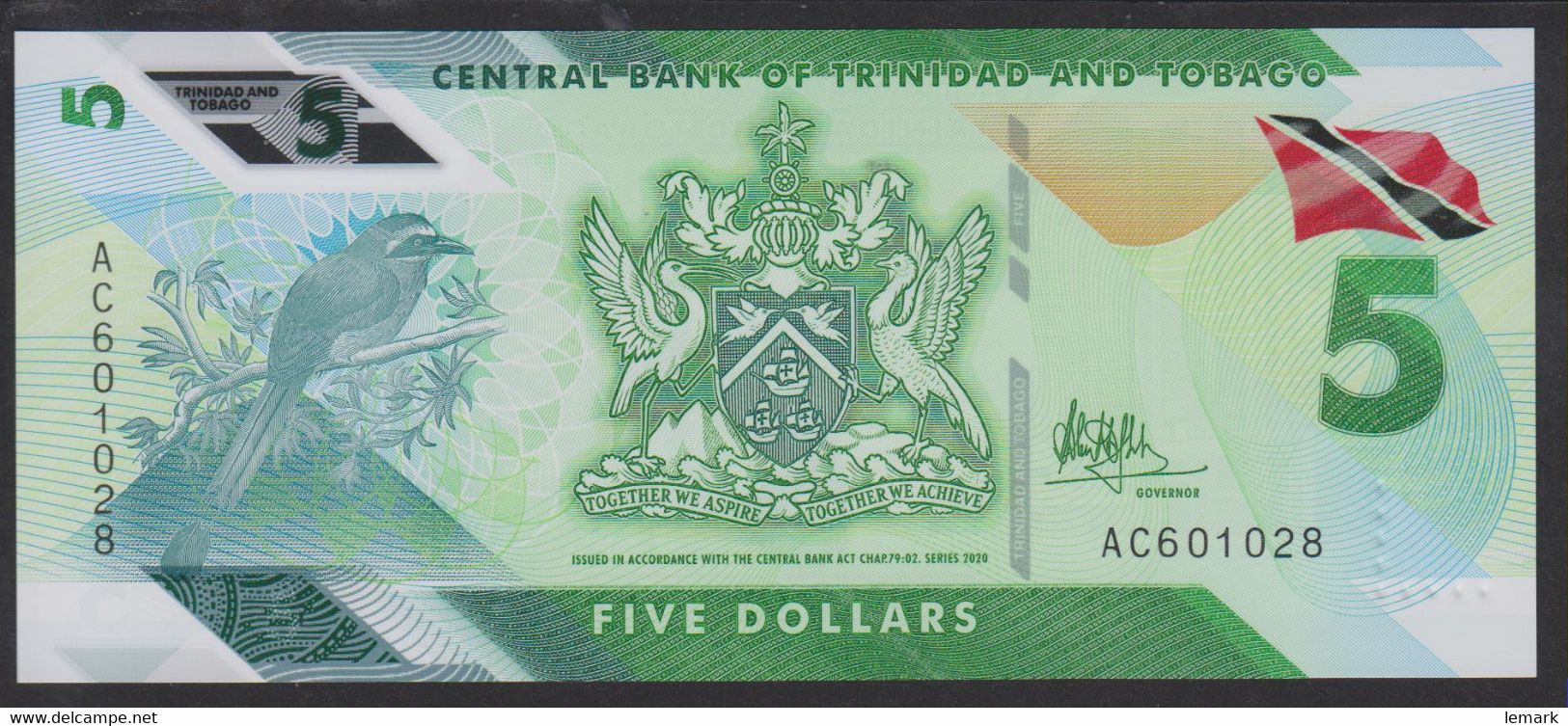 Trinidad And Tobago 5 Dollar 2020 P61 UNC - Trinité & Tobago