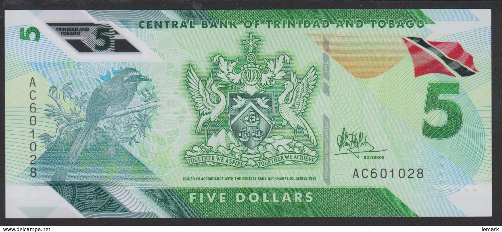 Trinidad And Tobago 5 Dollar 2020 P61 UNC - Trinidad Y Tobago