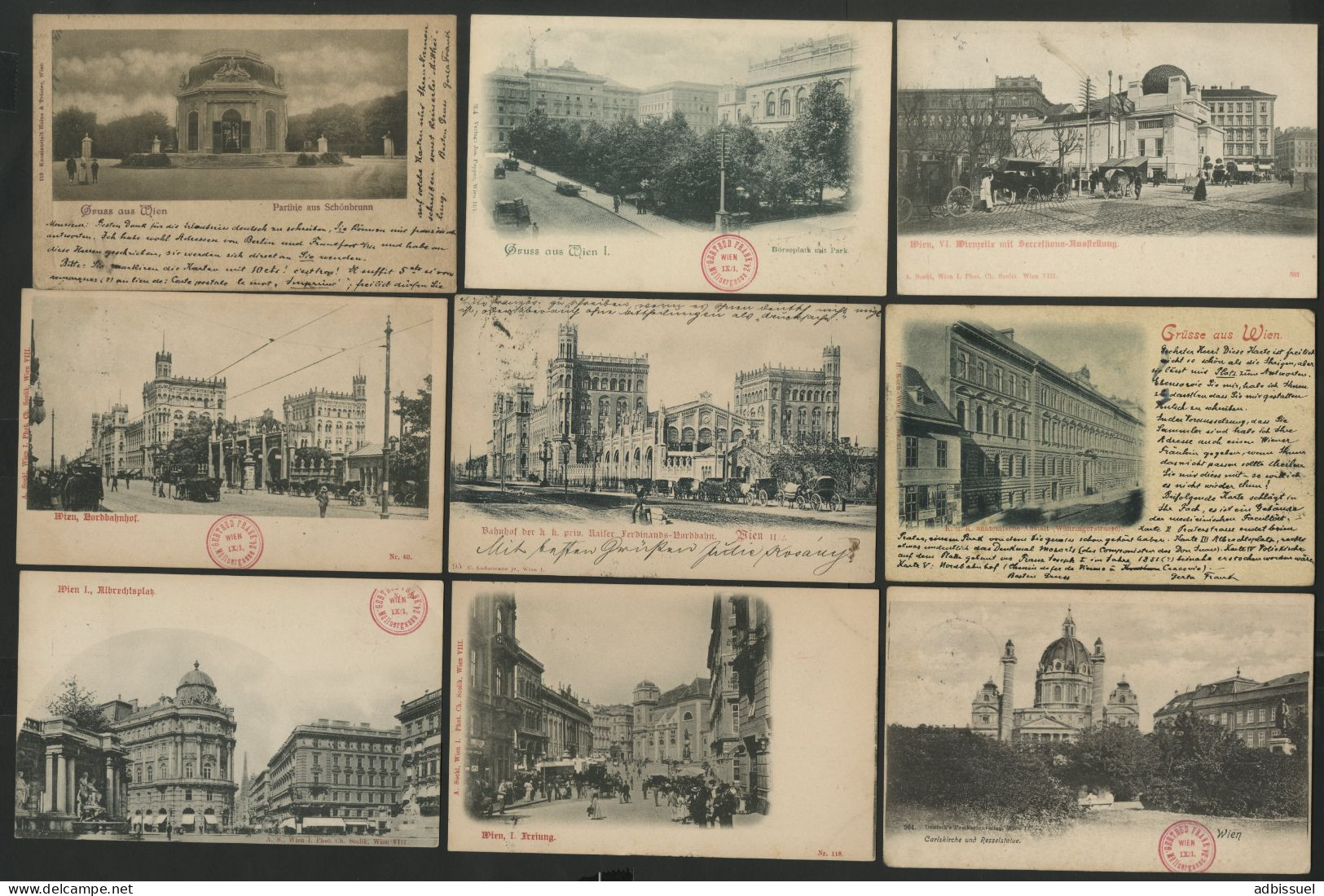 10 Cartes De WIEN VIENNE Différentes Pour La France En 1900. Voir Description Détaillée - Autres & Non Classés