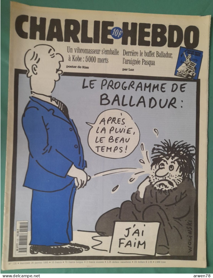 CHARLIE HEBDO 1995 N° 135 PROGRAMME BALLADUR APRES LA PLUIE LE BEAU TEMPS - Humour