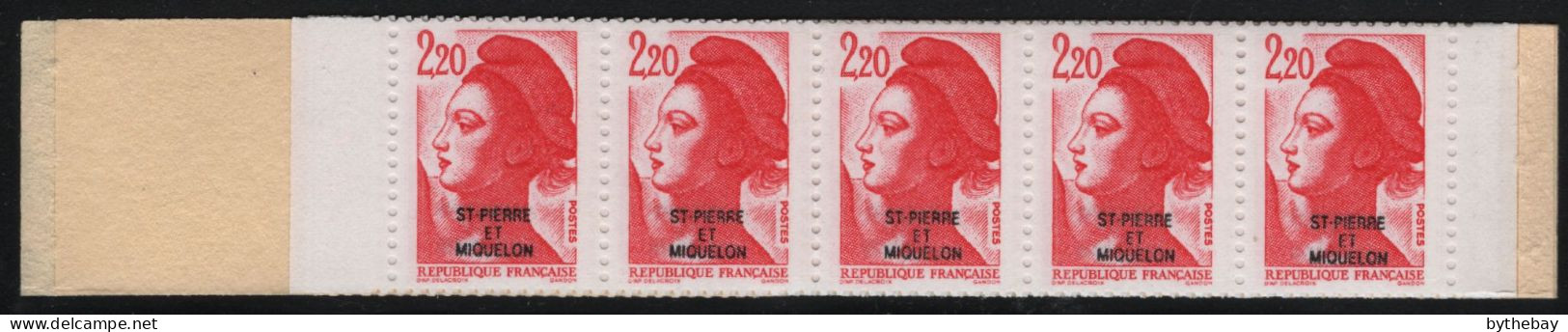 St Pierre Et Miquelon 1986 MNH Sc 462 2.20fr Marianne O/P Booklet (1) - Carnets