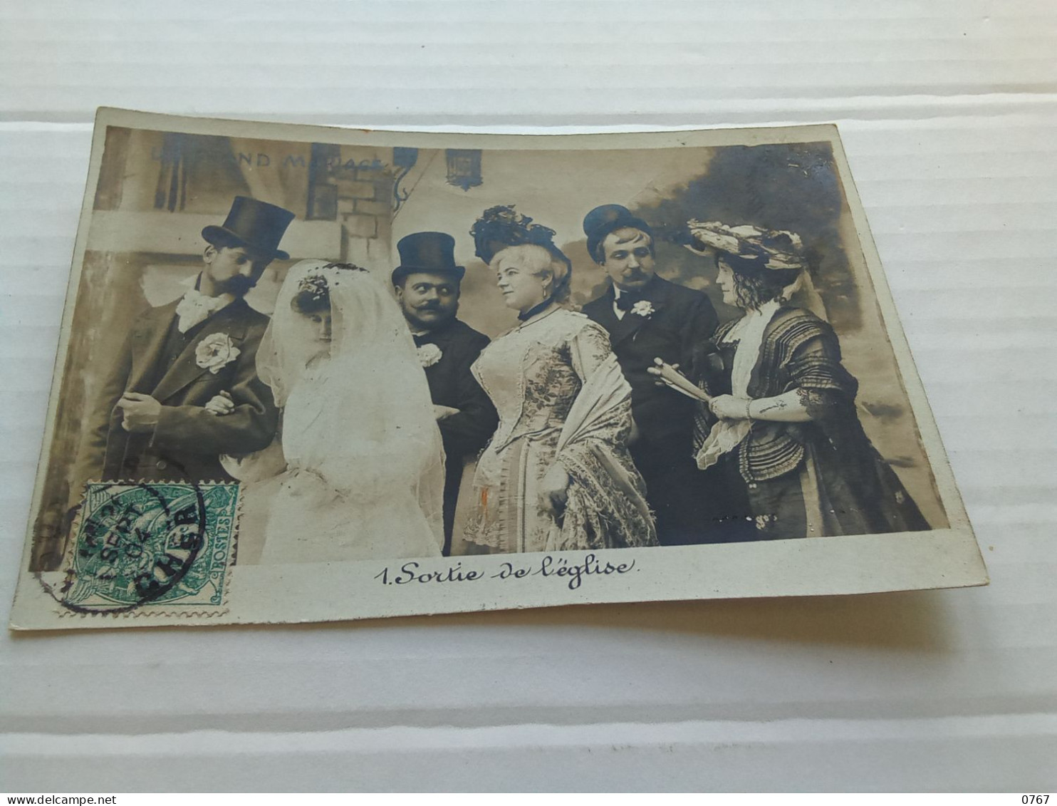 CPA CARTE POSTALE NOCES Photo Série N°1 Un Grand Mariage Sortie De L'église Oblitérée 1904 (bazarcollect28) - Noces