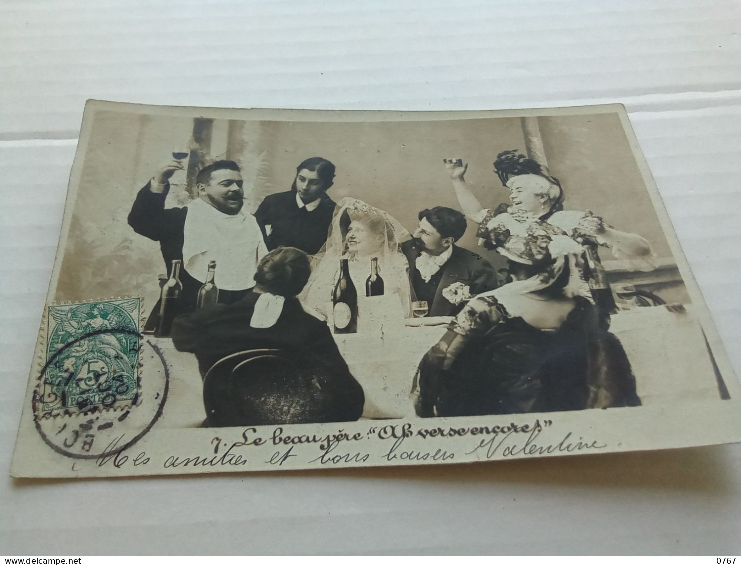 CPA CARTE POSTALE NOCES Photo Série N°7 Un Grand Mariage Le Beau Père Oblitérée 1904 (bazarcollect28) - Noces