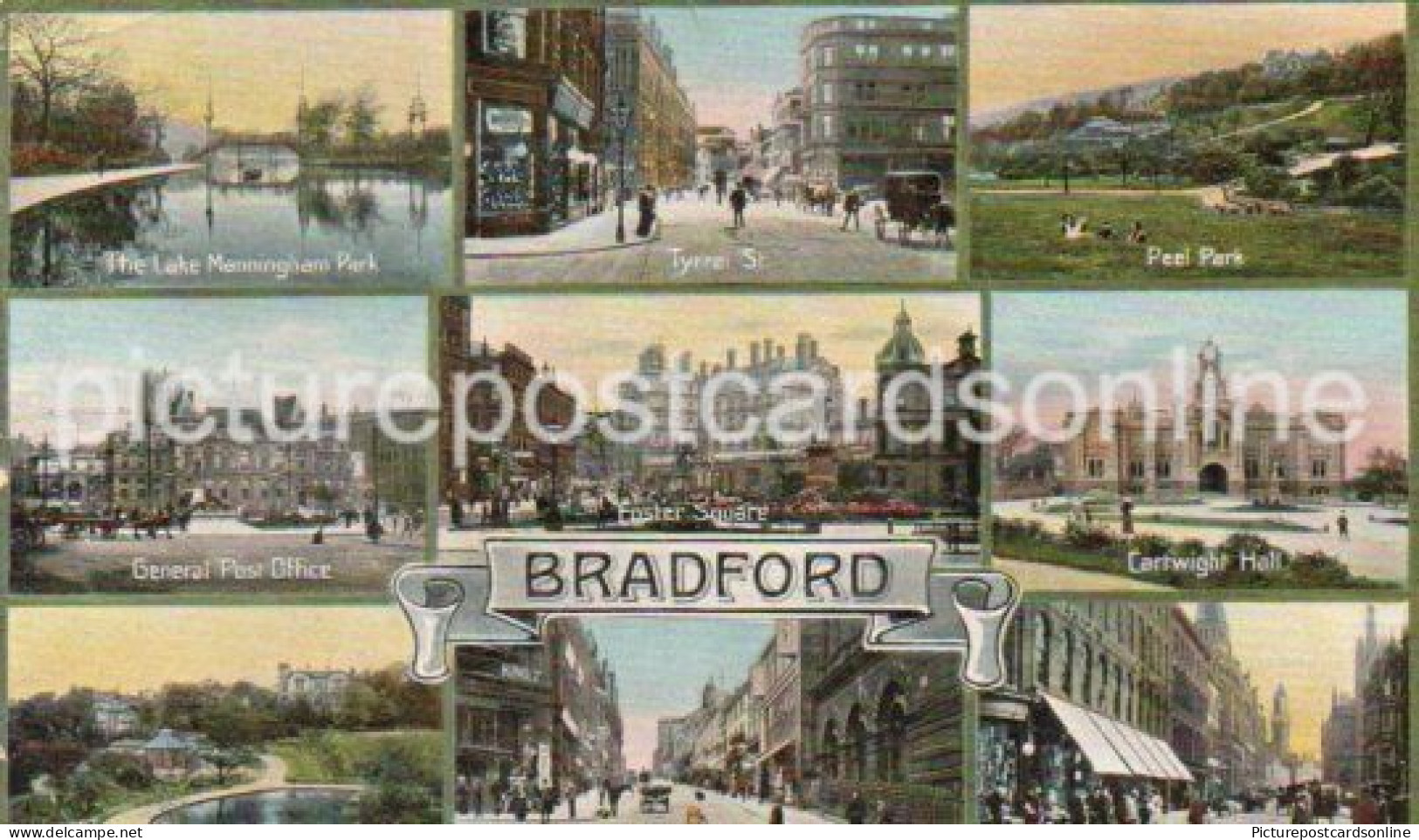 BRADFORD MULTIVIEW OLD COLOUR POSTCARD YORKSHIRE - Bradford