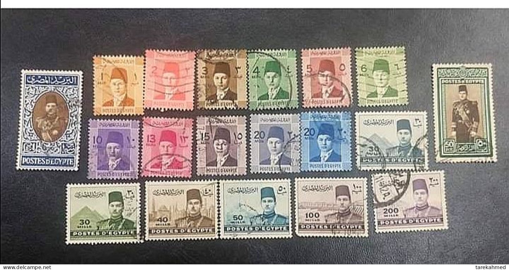 Egypt 1937/46 - ( King Farouk ) -  All Values, VF - Usados
