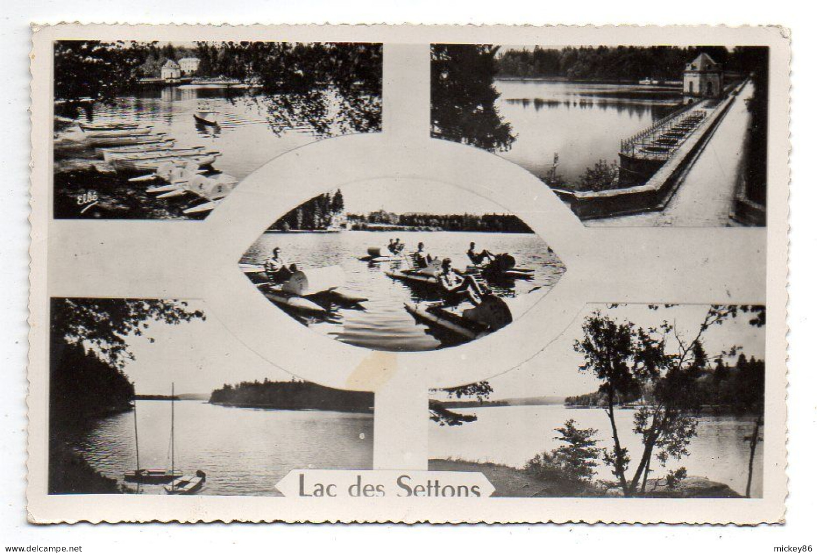 Nièvre -Lac Des Settons --1955-- Multivues  ..timbre... Cachet  MOUX -58 - Montsauche Les Settons