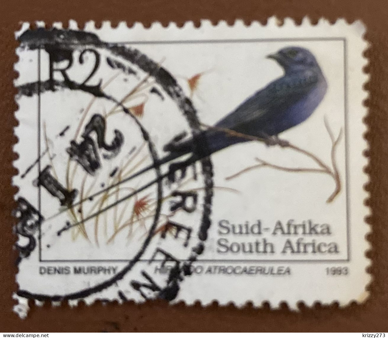 South Africa 1993 Bird Hirundo Atrocaerulea 2R - Used - Usati