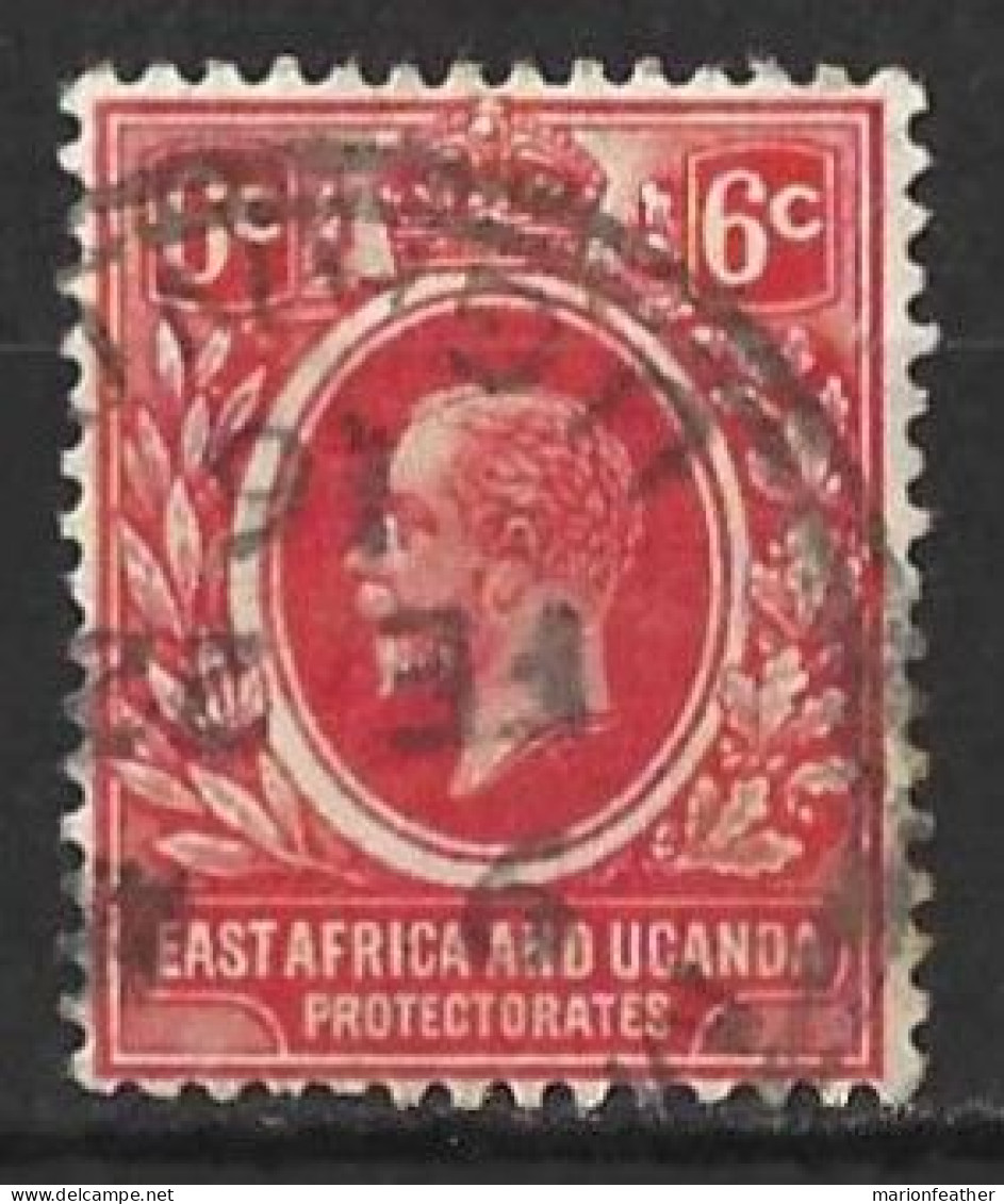 K.U.T.." EAST AFRICA & UGANDA. "..KING GEORGE V...(1910-36..).." 1912.."....SCARLET....6c.....SG46a....VFU... - Protectorados De África Oriental Y Uganda