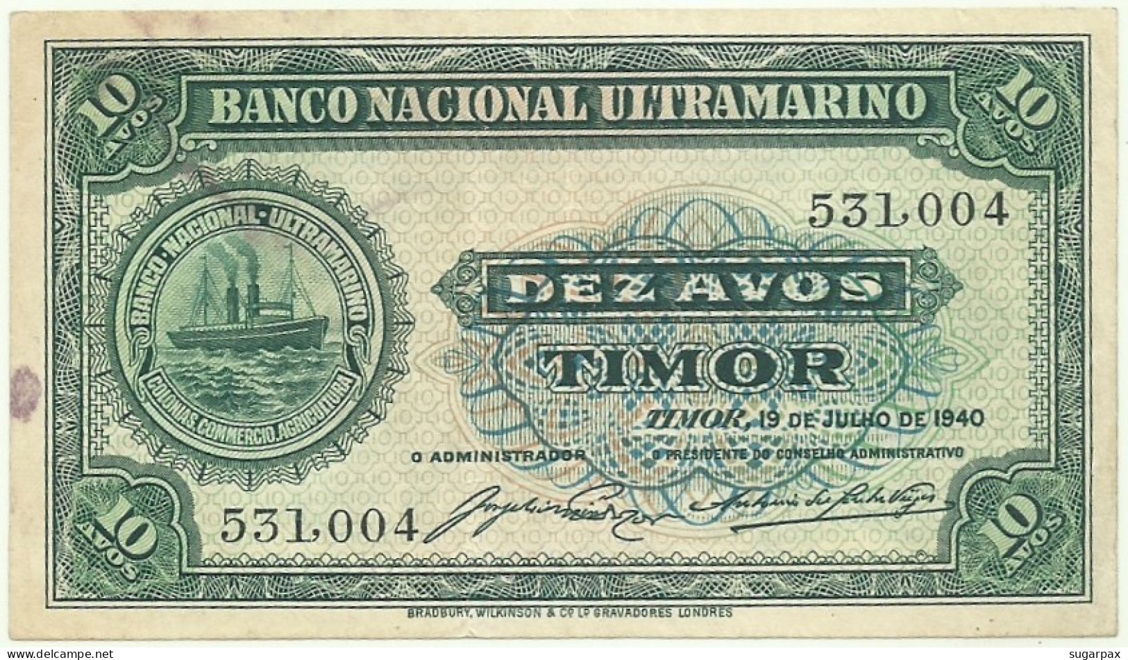 TIMOR - 10 AVOS - 19 De Julho De 1940 - P 13 - RARE - PORTUGAL - Timor