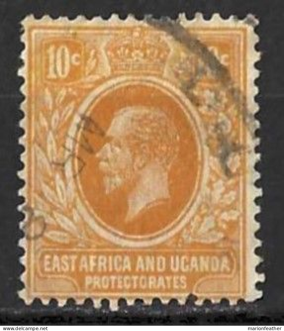 K.U.T.." EAST AFRICA & UGANDA. "..KING GEORGE V...(1910-36..).." 1912.."....10c....YELLOW-ORANGE......SG47........VFU... - East Africa & Uganda Protectorates