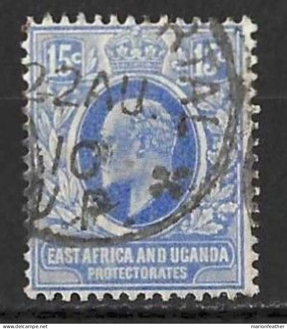 K.U.T..." EAST AFRICA & UGANDA.."....KING EDWARD VII...(1901-10..)...." 1907.."....15c.....SG39....CDS......VFU. - East Africa & Uganda Protectorates