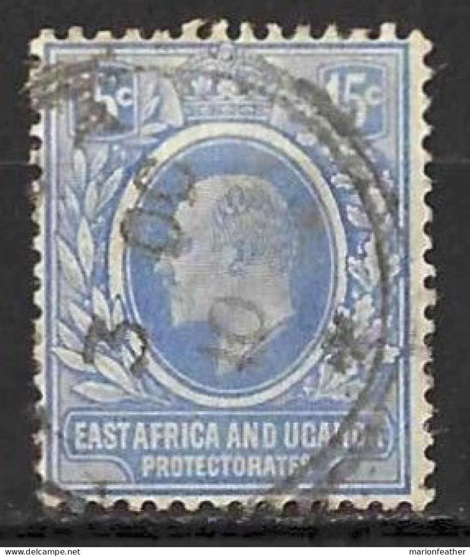 K.U.T..." EAST AFRICA & UGANDA.."....KING EDWARD VII...(1901-10..).." 1907.."....15c.....SG39....TONED BACK...CDS..USED. - Protectoraten Van Oost-Afrika En Van Oeganda