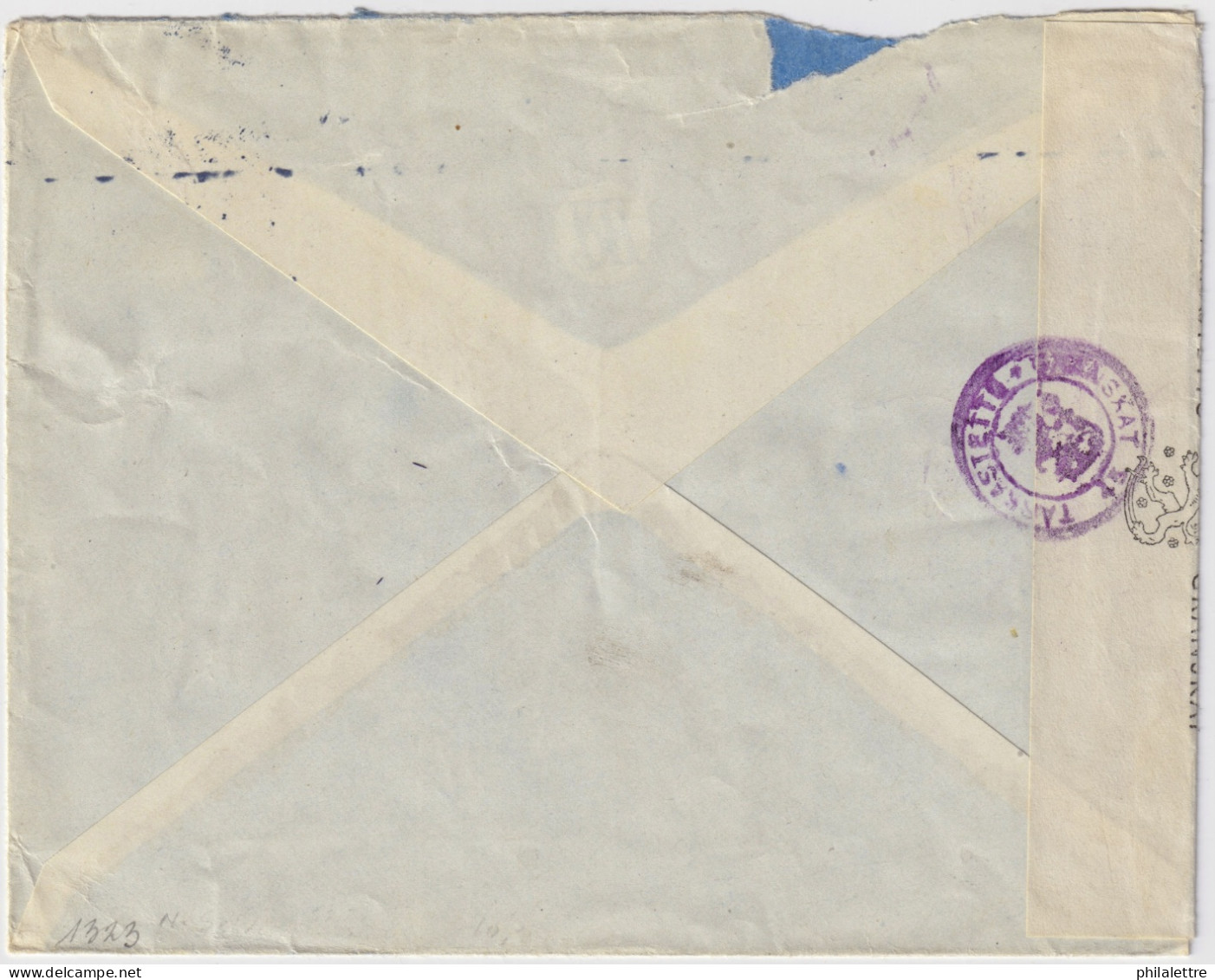 FINLAND - 1945 - Facit F239 3,50M+75p Red Cross On Censored Cover From HELSINKI To Sweden - Briefe U. Dokumente