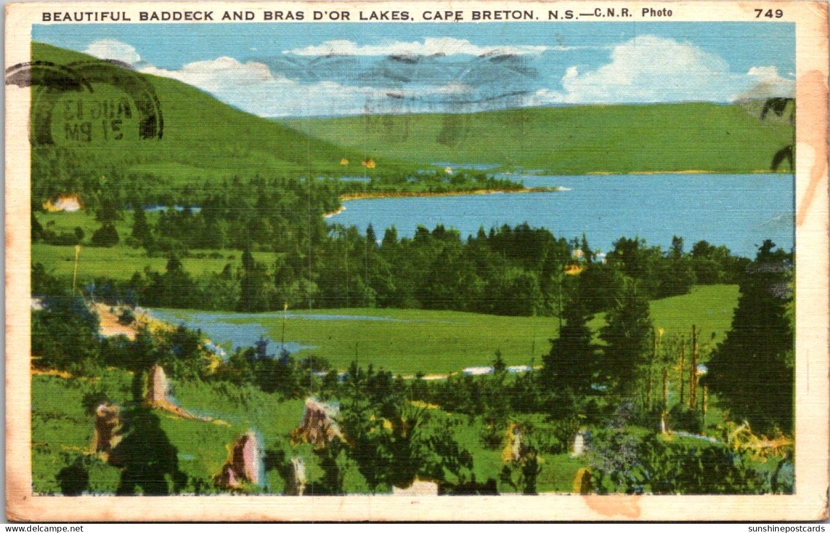 Canada Nova Scotia Cape Breton Beautiful Baddeck And Bras D'Or Lakes 1943 - Cape Breton
