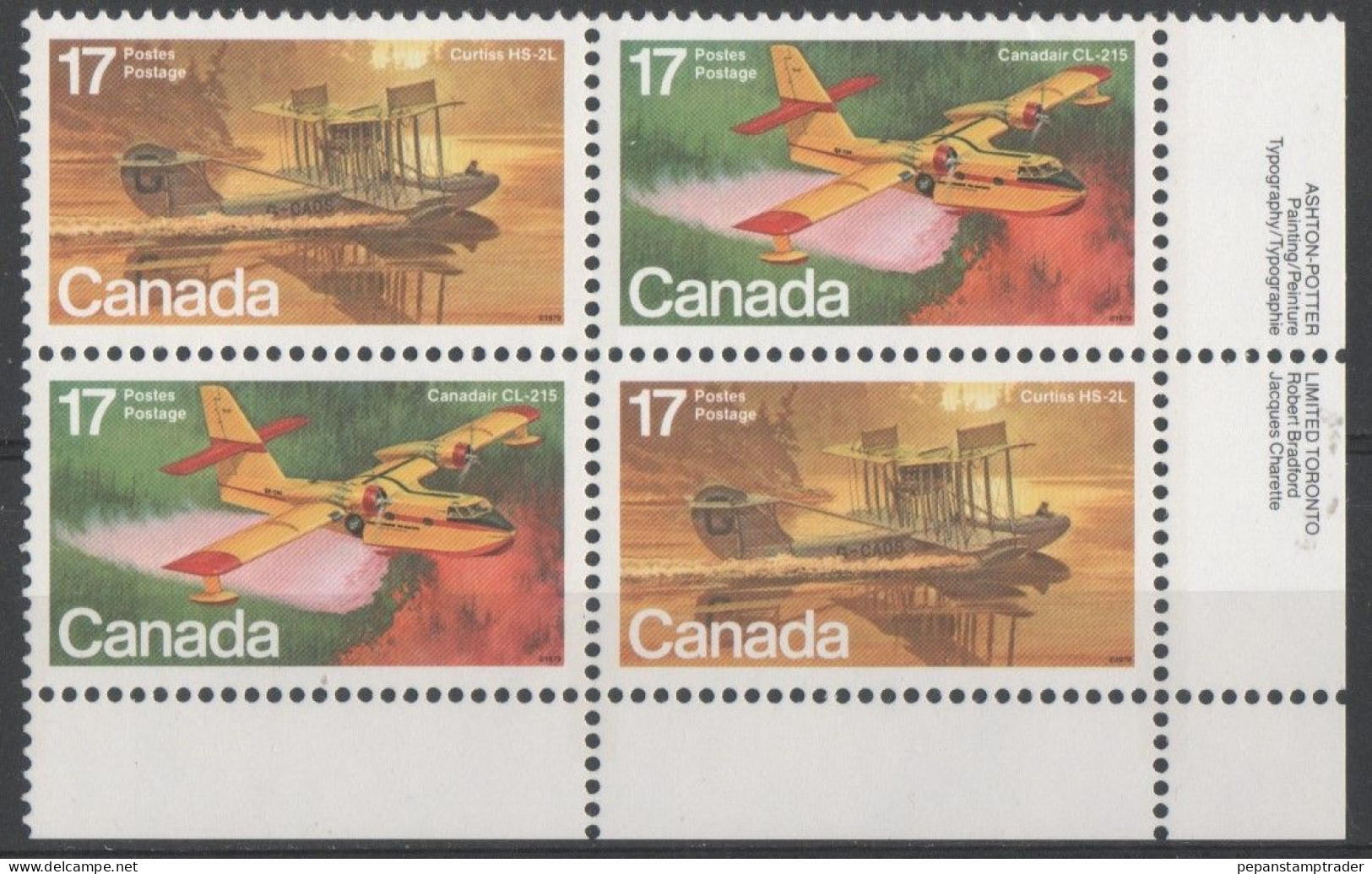 Canada - #844a - MNH PB  Of 4 - Plattennummern & Inschriften
