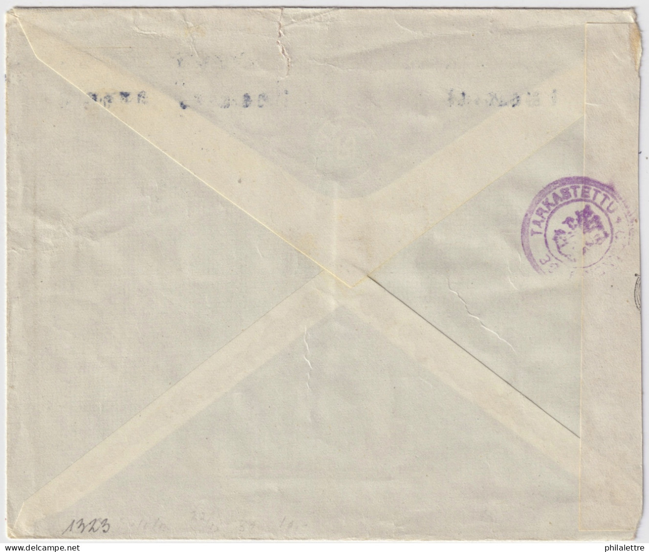 FINLAND - 1945 - Facit F287 3.50M Douglas DC-2 On Censored Cover From Helsinki To Motala, Sweden - Cartas & Documentos