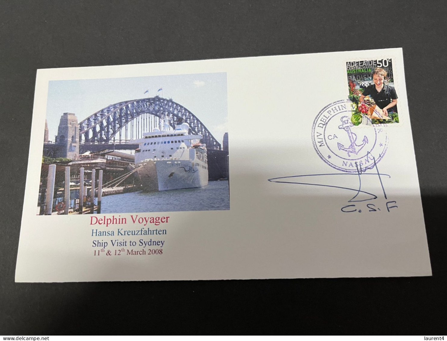 14-7-2023 (2 S 9) Cruise Ship Cover - Delphin Voyager (signed By Captain) (2008) 5 Of 10 - Autres (Mer)