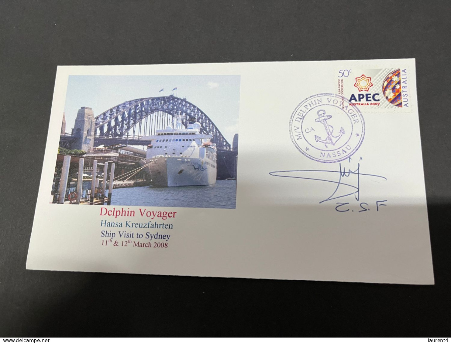 14-7-2023 (2 S 9) Cruise Ship Cover - Delphin Voyager (signed By Captain) (2008) 3 Of 10 - Autres (Mer)