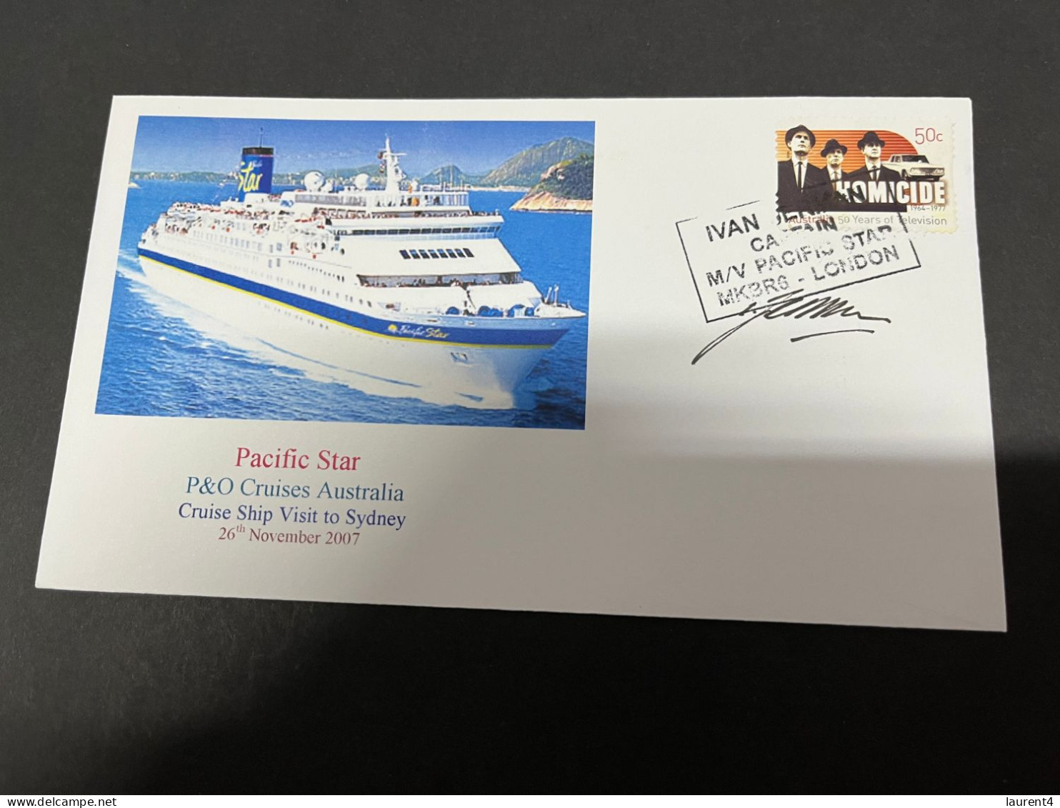 14-7-2023 (2 S 9) Cruise Ship Cover - Pacific Star (2007)  - Signed By Captain 5 Of 10 - Other (Sea)