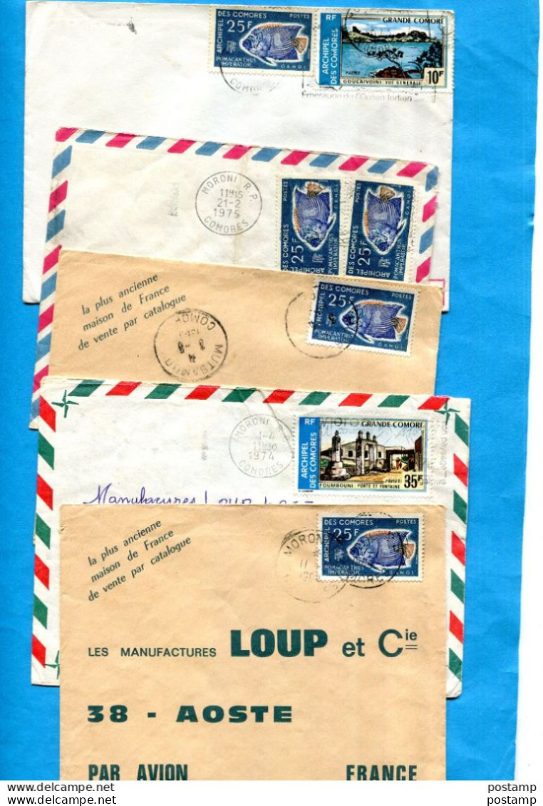 MARCOPHILIE- COMORES-LOT De 10 Lettres Lettres  à Voir - - Brieven En Documenten