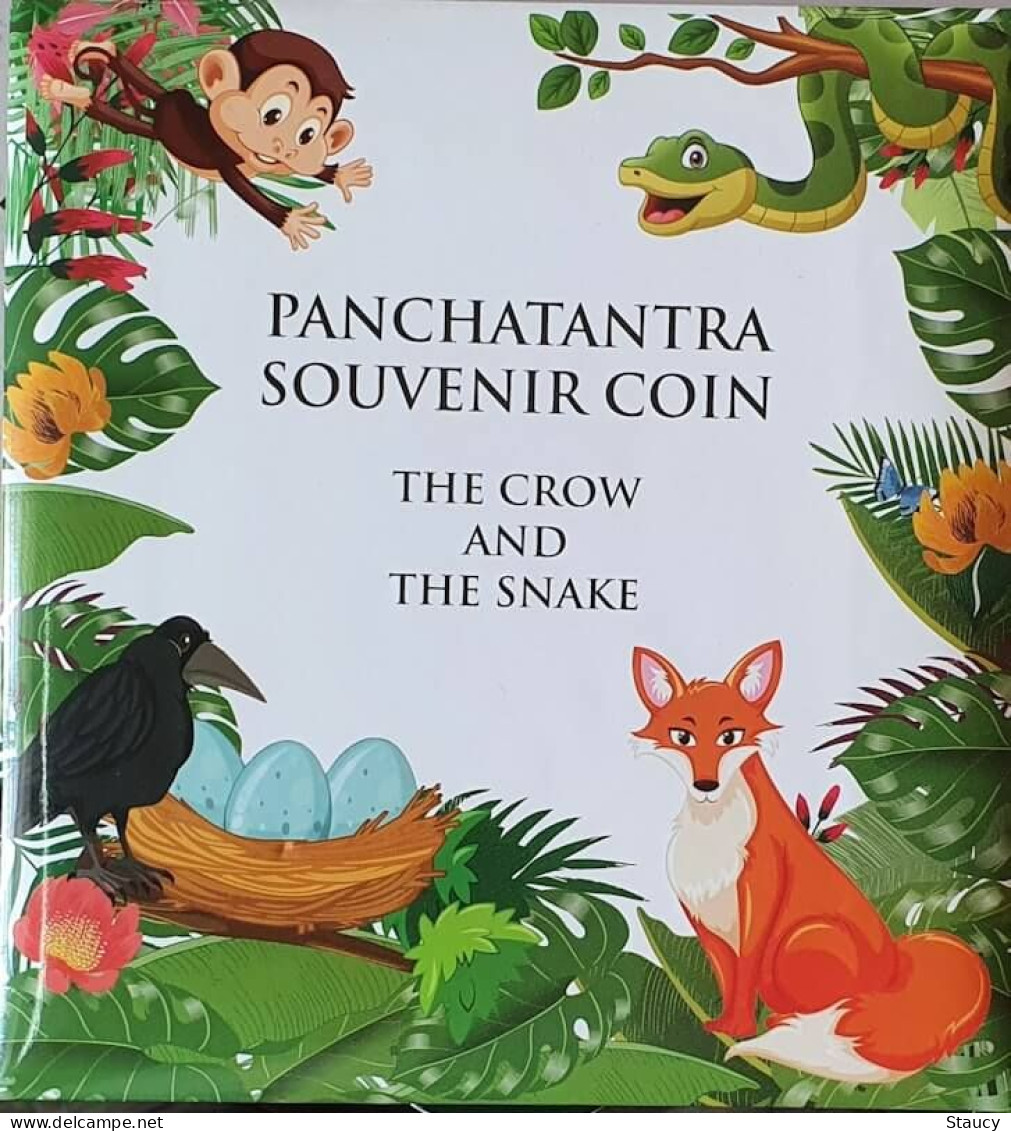 INDIA 2022 PANCHATANTRA SOUVENIR COIN (SNAKE & CROW) “The Crow And The Snake” UNC As Per Scan - Fictifs & Spécimens