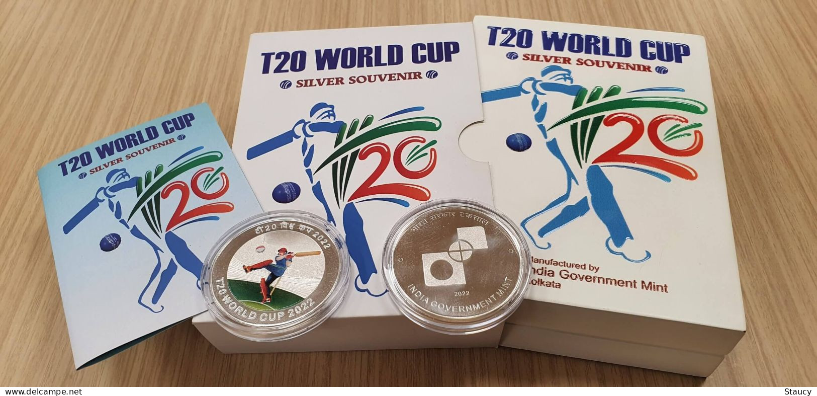 INDIA 2022 T20 WORLD CUP SOUVENIR COIN UNC 40g SILVER As Per Scan - Specimen