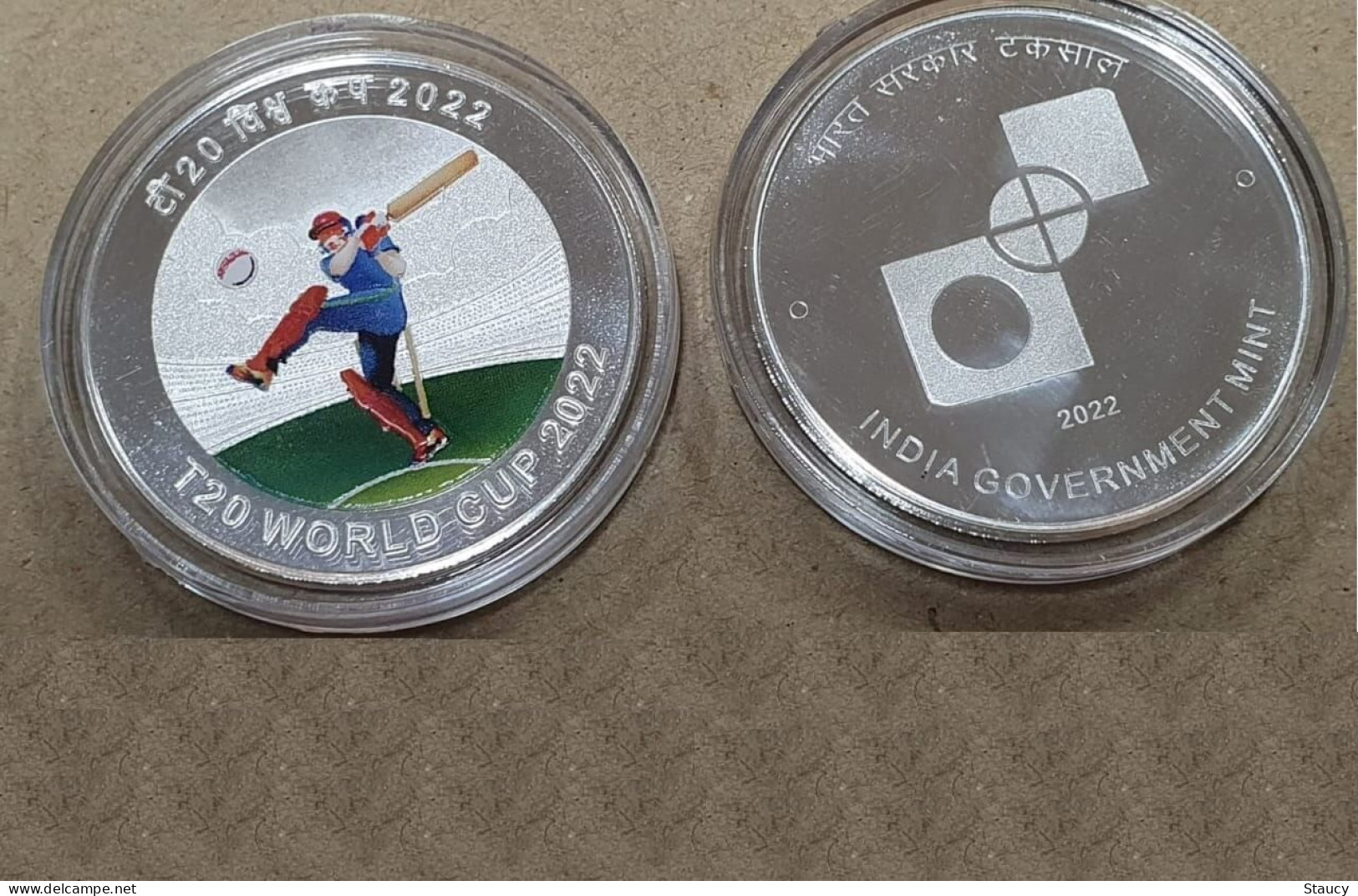 INDIA 2022 T20 WORLD CUP SOUVENIR COIN UNC 40g SILVER As Per Scan - Ficción & Especímenes