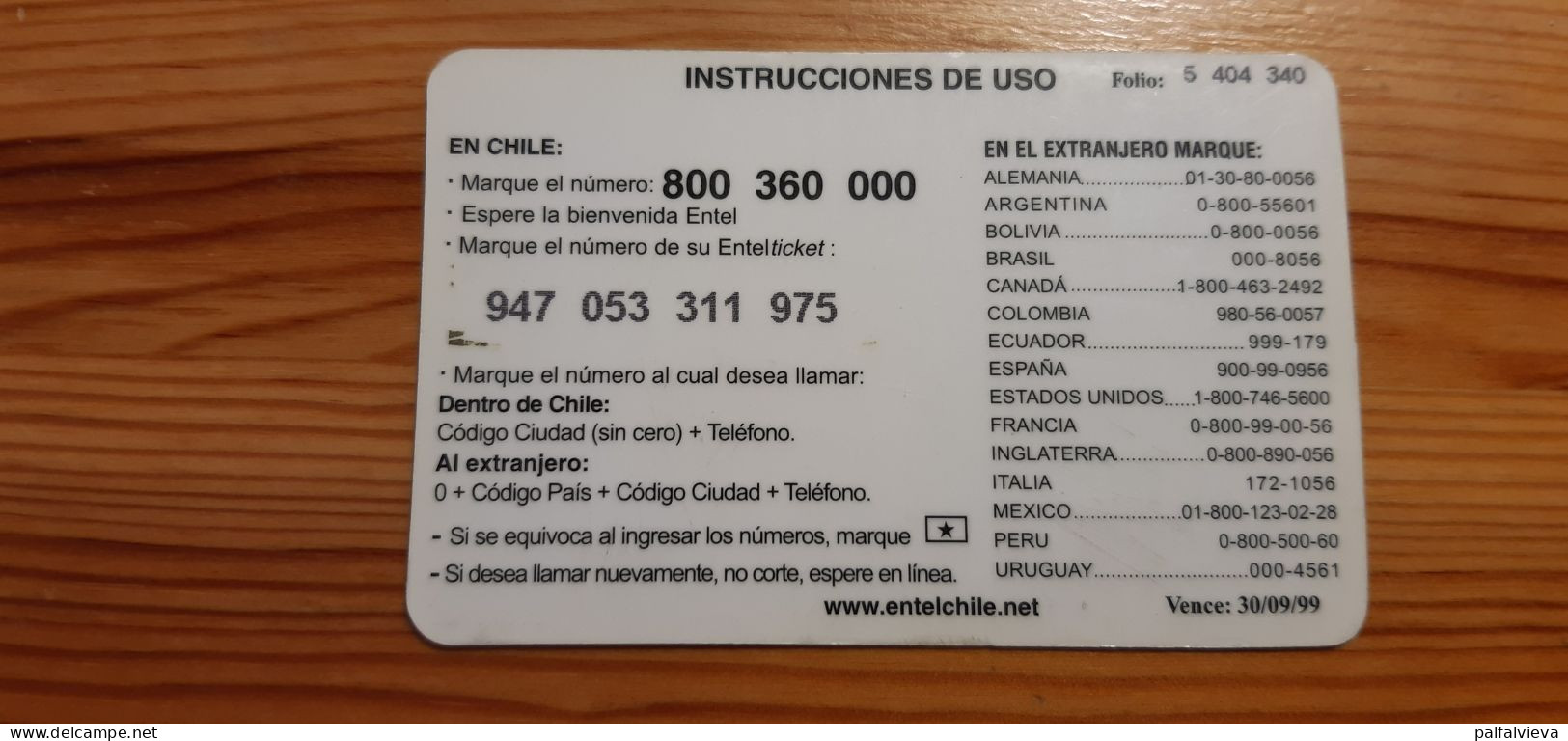 Prepaid Phonecard Chile, Entel - Lighthouse, Ship - Chile
