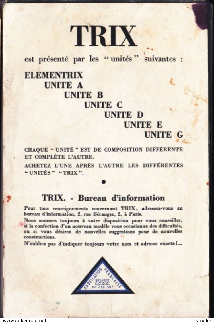 PIE-T-GF-BRA-23-813 : CATALOGUE  DU JEU DE CONSTRUCTION TRIX. RICHEMENT ILLUSTRE. - Autres & Non Classés