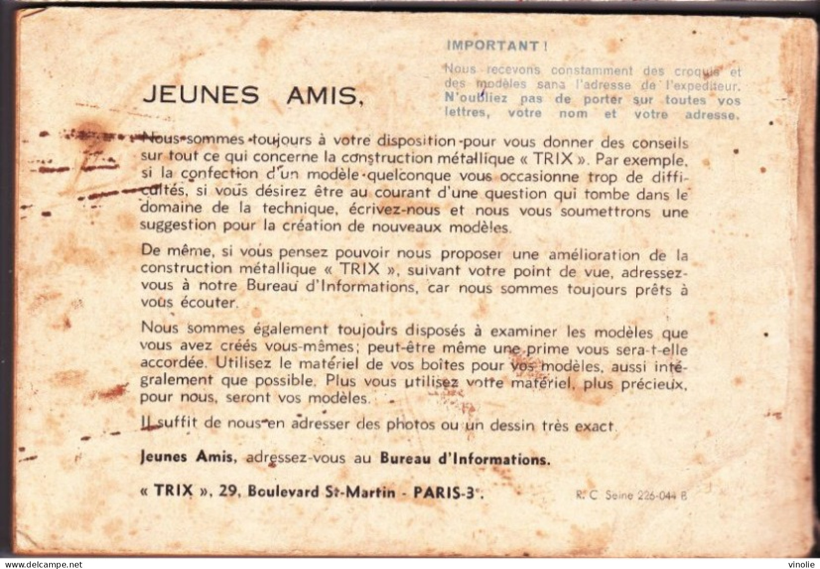 PIE-T-GF-BRA-23-814 : CATALOGUE  DU JEU DE CONSTRUCTION TRIX. RICHEMENT ILLUSTRE. 258 PAGES. AVION LOCOMOBILE AUTOMOBILE - Altri & Non Classificati