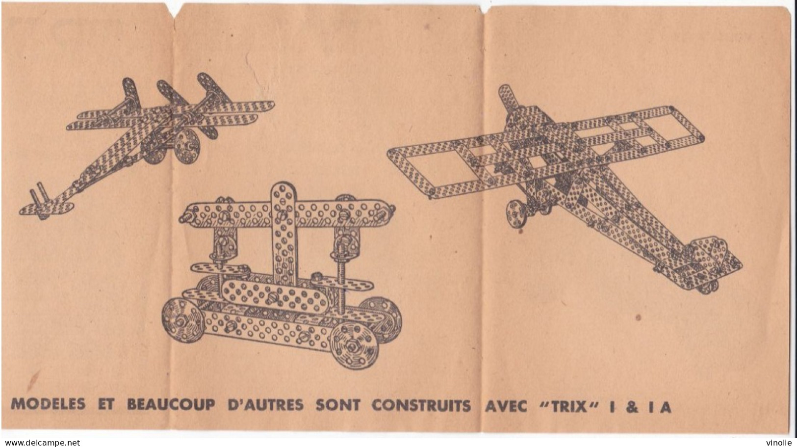 PIE-T-GF-BRA-23-815 : FEUILLET  DU JEU DE CONSTRUCTION TRIX.  ILLUSTRE. AVION. TOUR EIFFEL. MOTO - Andere & Zonder Classificatie