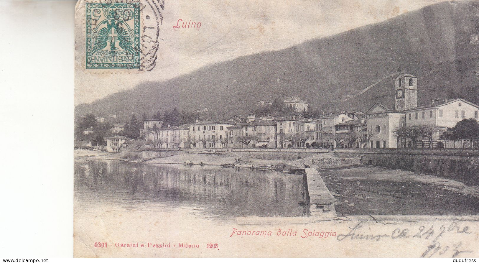 LUINO  PANORAMA DALLA SPIAGGIA - Luino